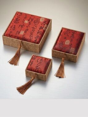 Bundle 3 Asian gift boxes, Trinket box, Candy box, Lined.